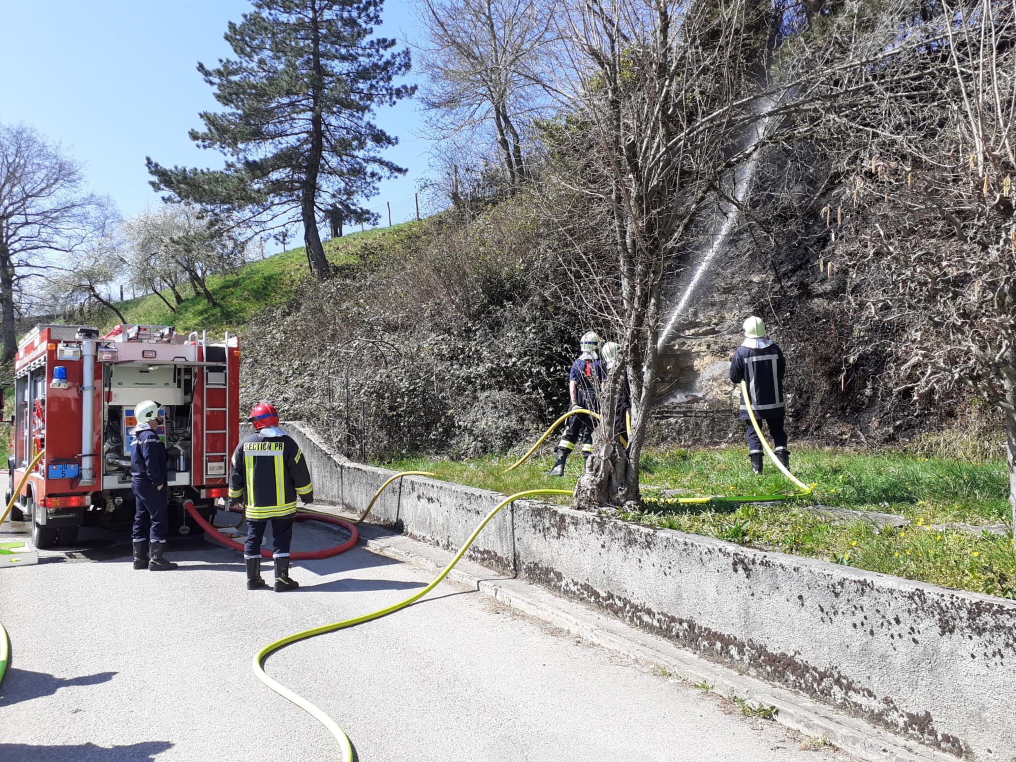 Intervention feu de broussailles